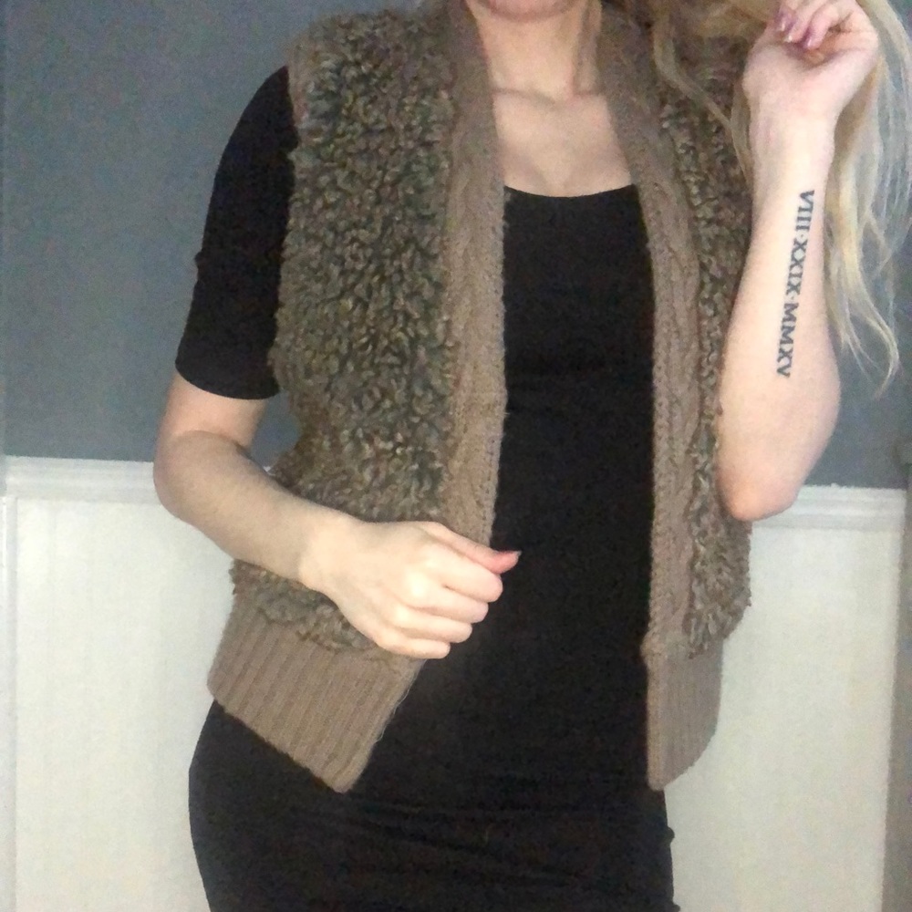Brown Fuzzy Vest